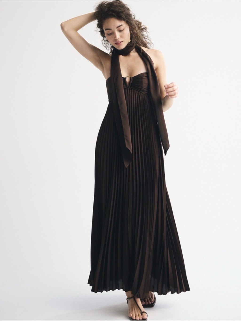 Abercrombie & Fitch Giselle Scarf Babydoll Maxi Dress